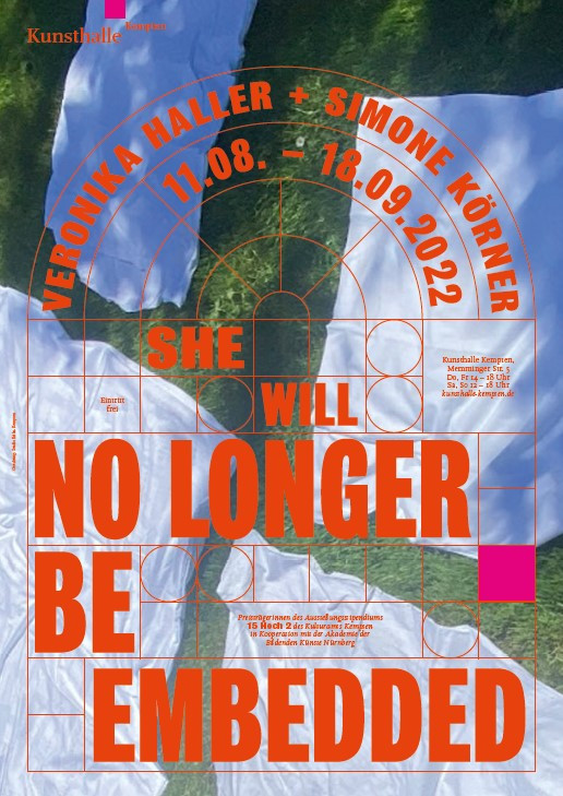 Ausstellungsplakat: Simone Körner & Veronika Haller ▪ She Will no Longer Be Embedded