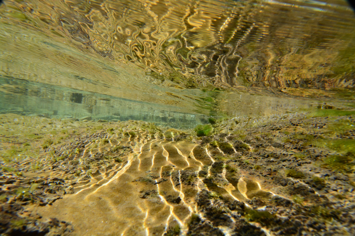 Fotoaufnahme Flusswasser in Brauntönen